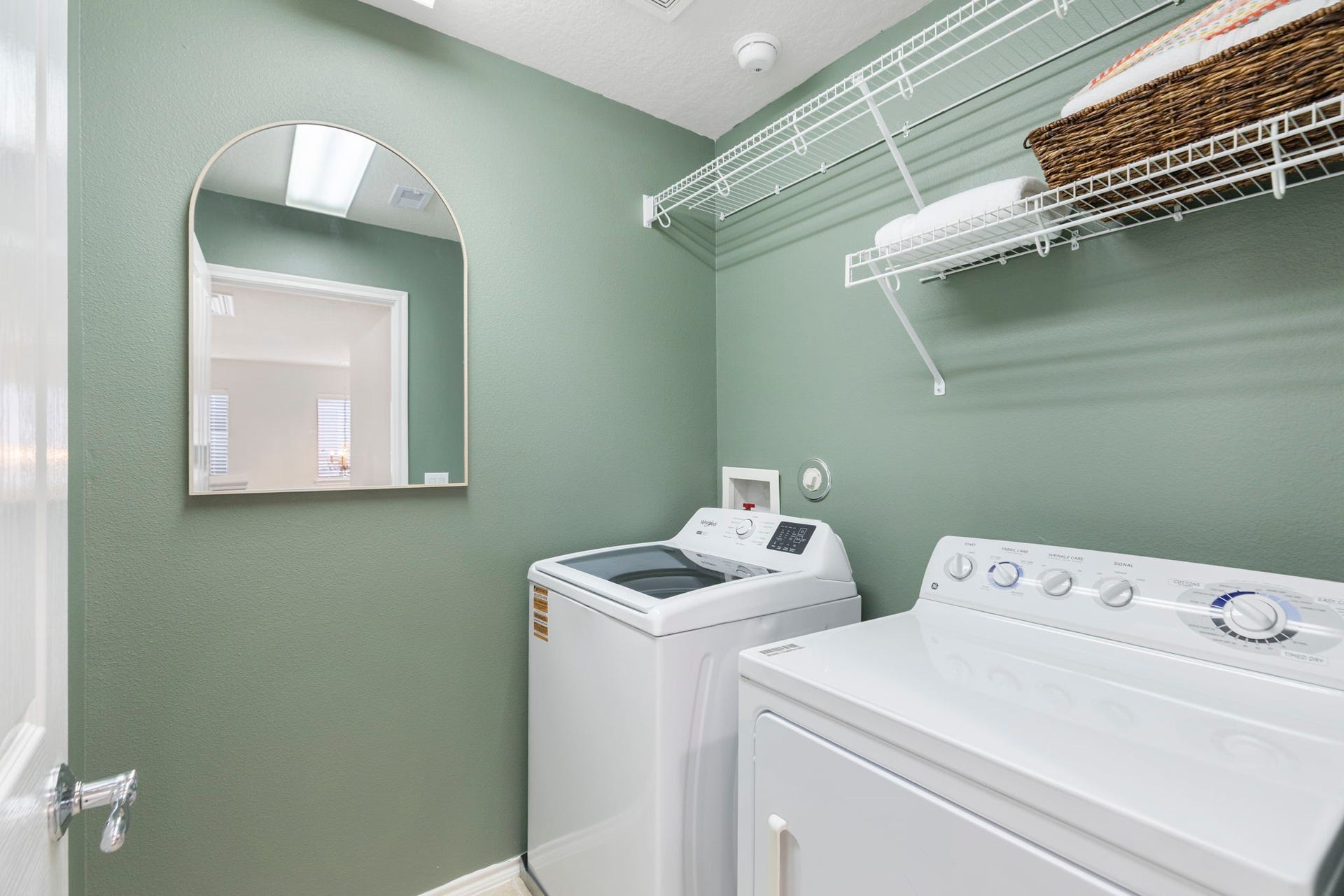 13600 Breton Ridge Street, #11A, Houston, TX 77070 The laundry room is ideally located upstairs and has been freshly painted. This is a wonderfully sized laundry with abundant storage. The washer and dryer are included.