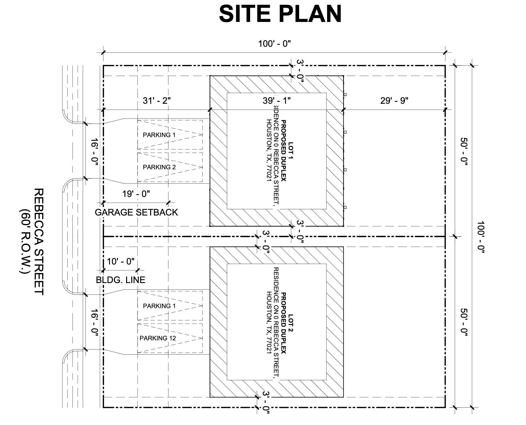 3725 Rebecca Street, Houston, TX 77021 Site plan