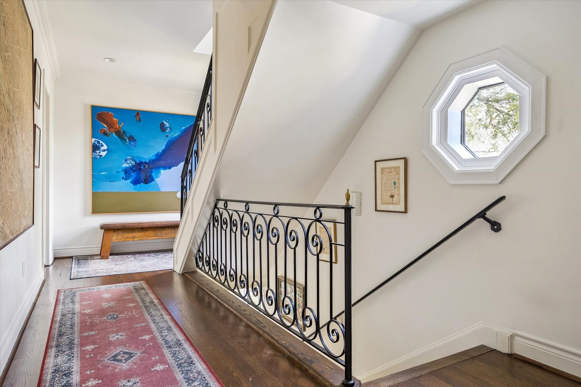 1117 Banks, Houston, TX 77006 The second floor landing and more art walls.