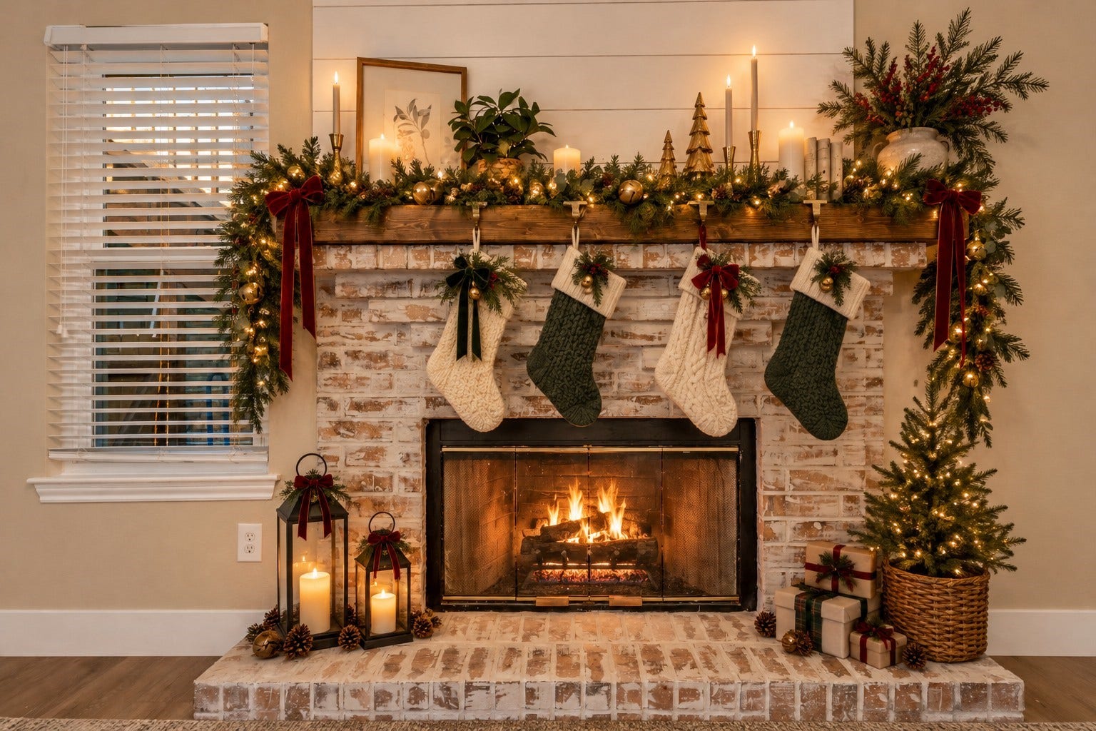 The reimagined fireplace is calling to be the center of attention this holiday season.