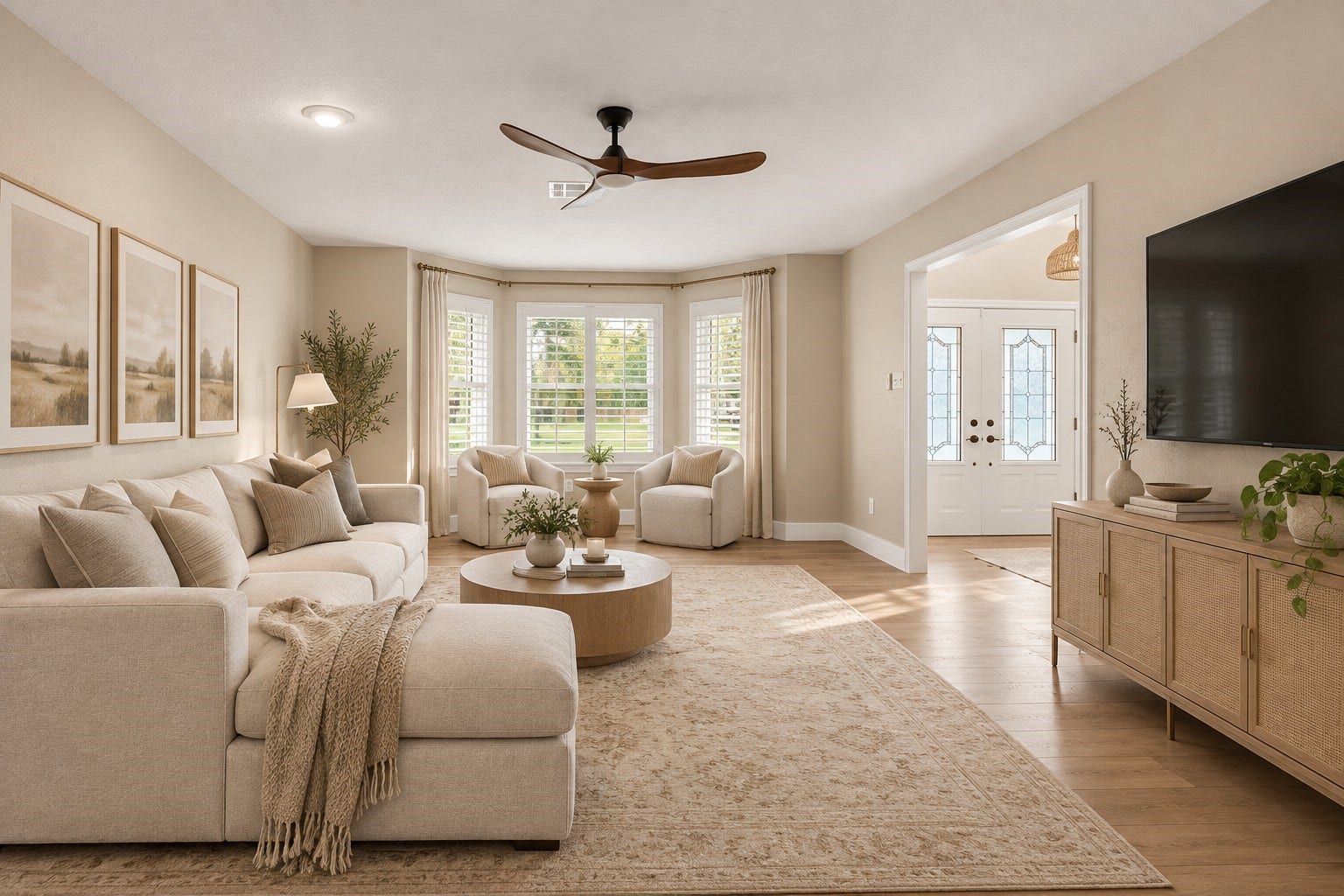 Living space virtually staged
