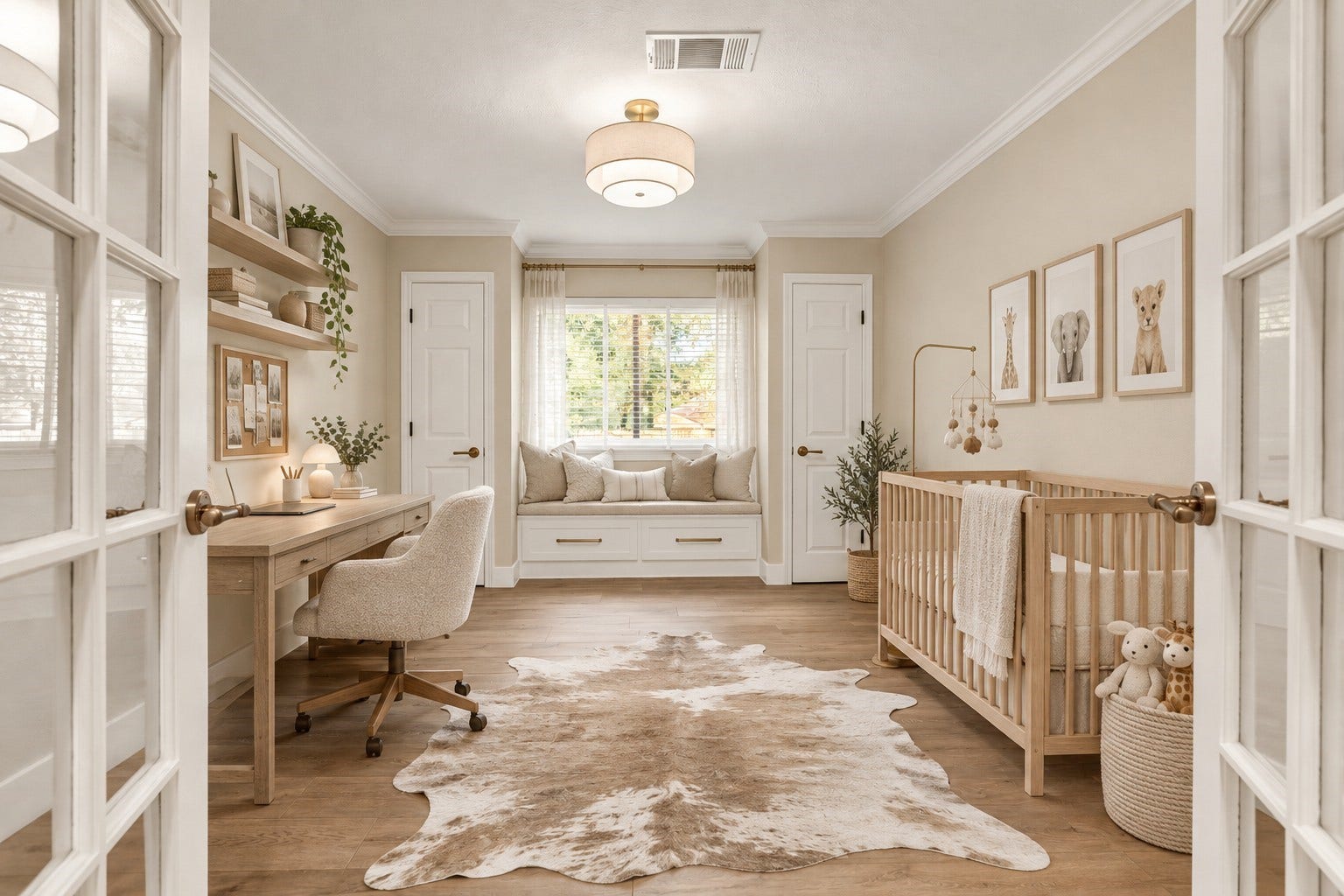virtually staged as both an office and a nursery