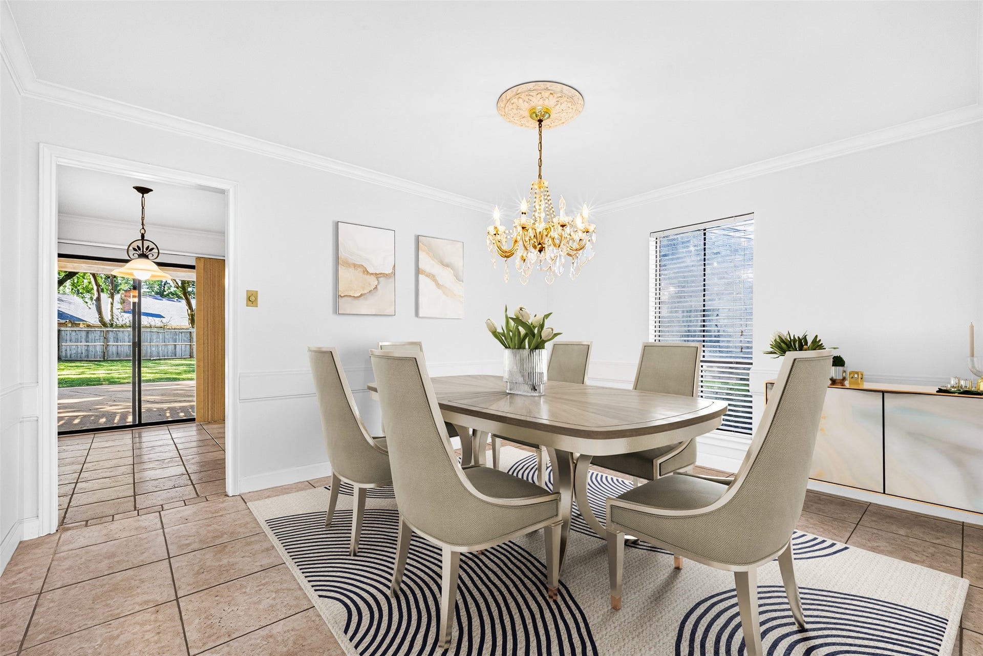 3119 Villa Lane, Missouri City, TX 77459 Dining room with virtual staging.