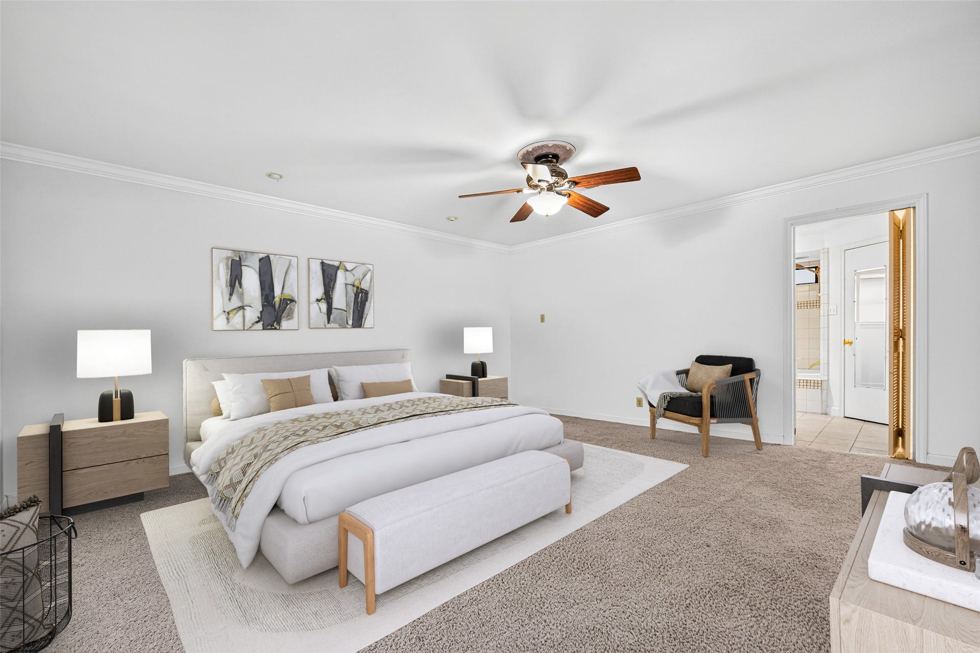 3119 Villa Lane, Missouri City, TX 77459 Primary bedroom with virtual staging.