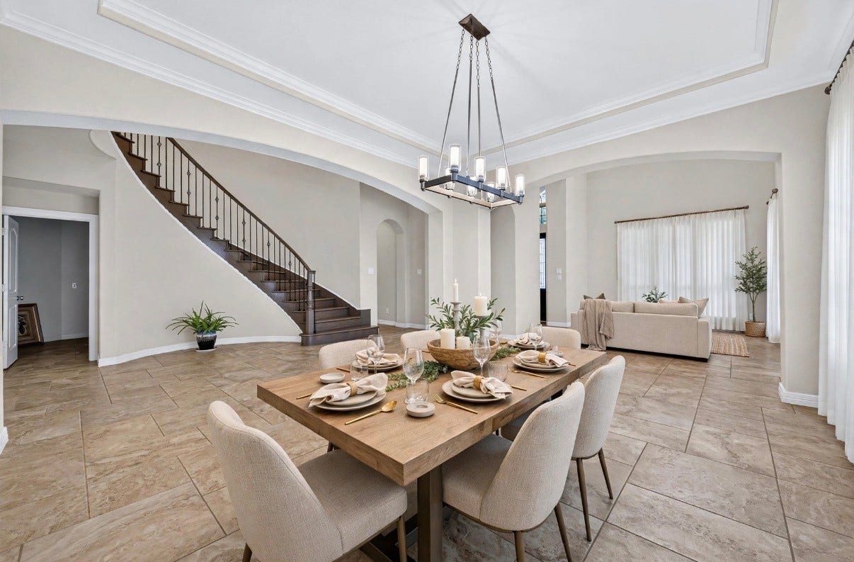 Virtually staged dining set