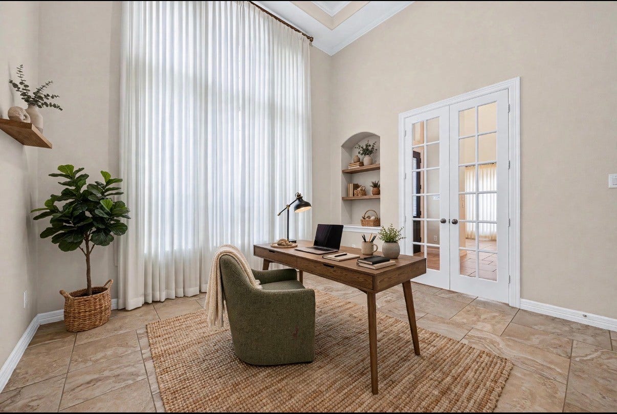 Virtually staged office