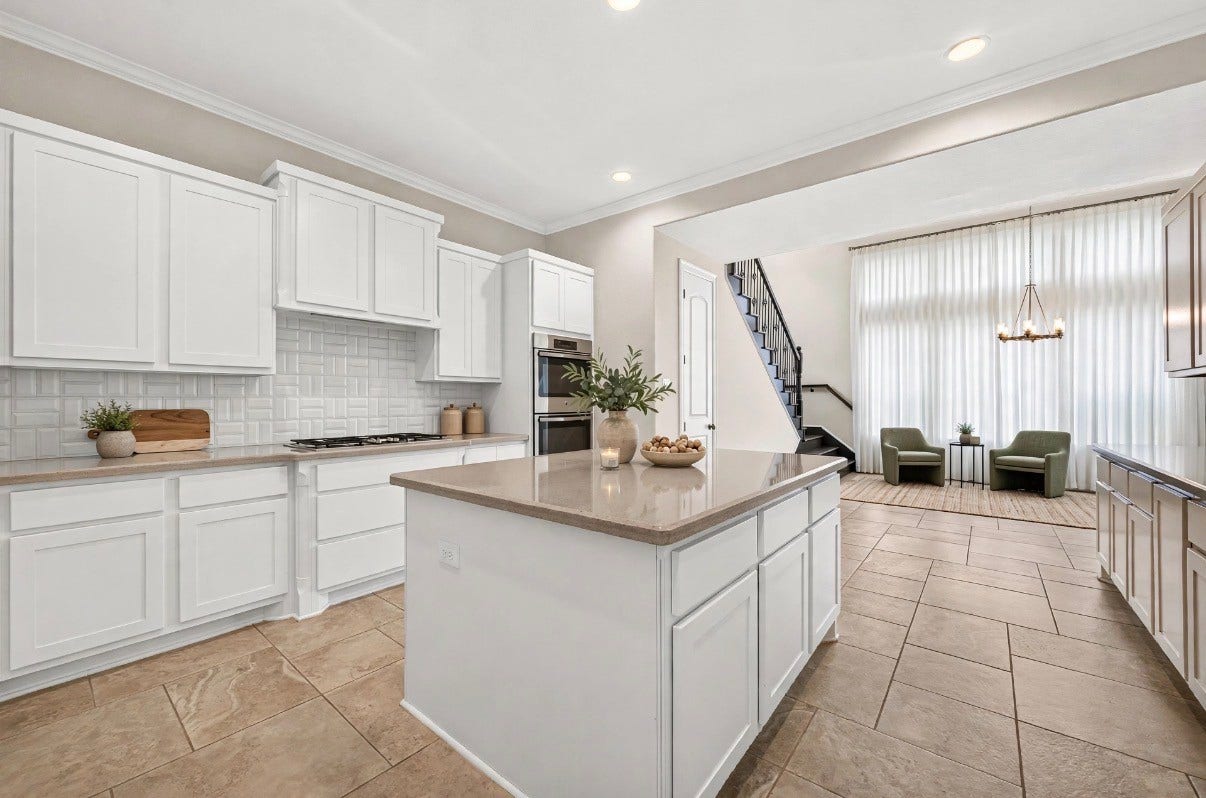 Gourmet kitchen with oversized island