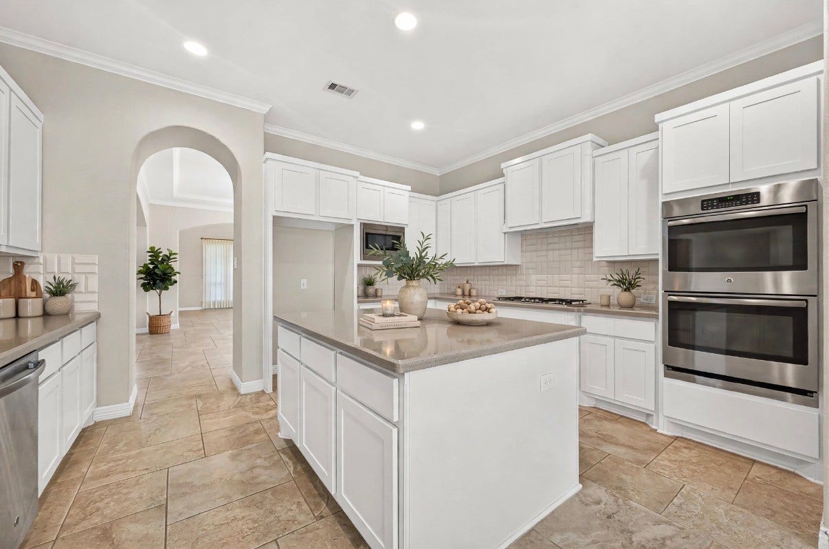 Gourmet kitchen with oversized island
