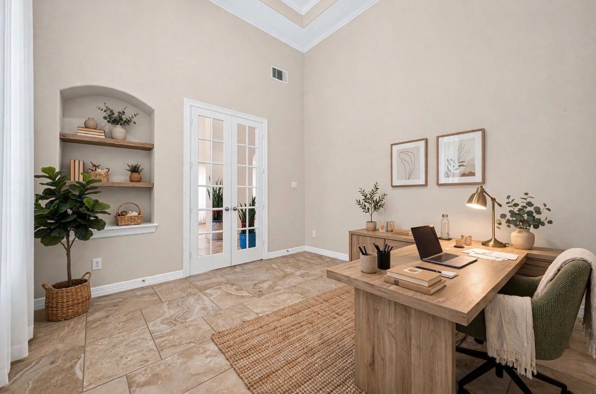 Virtually staged office