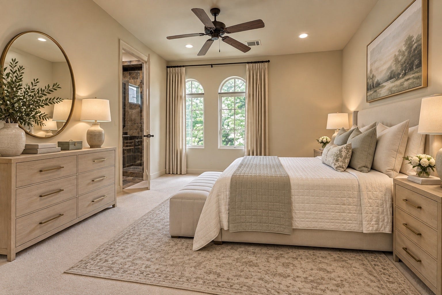 7 Dorset Square, The Woodlands, TX 77381 Ensuite bedroom 2. Photo is virtually staged/enhanced.