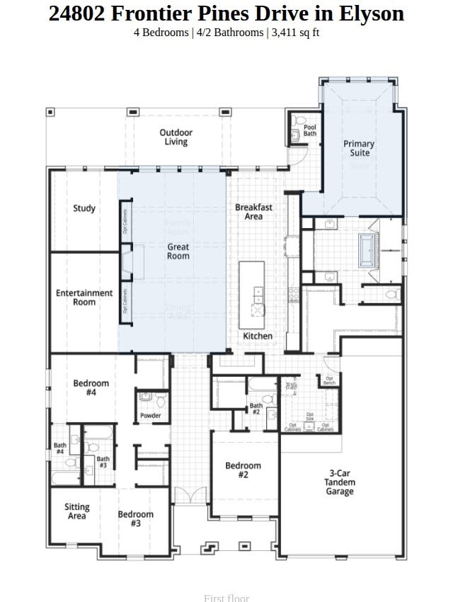 24802 Frontier Pines Drive, Katy, TX 77493 Spec Floorplan