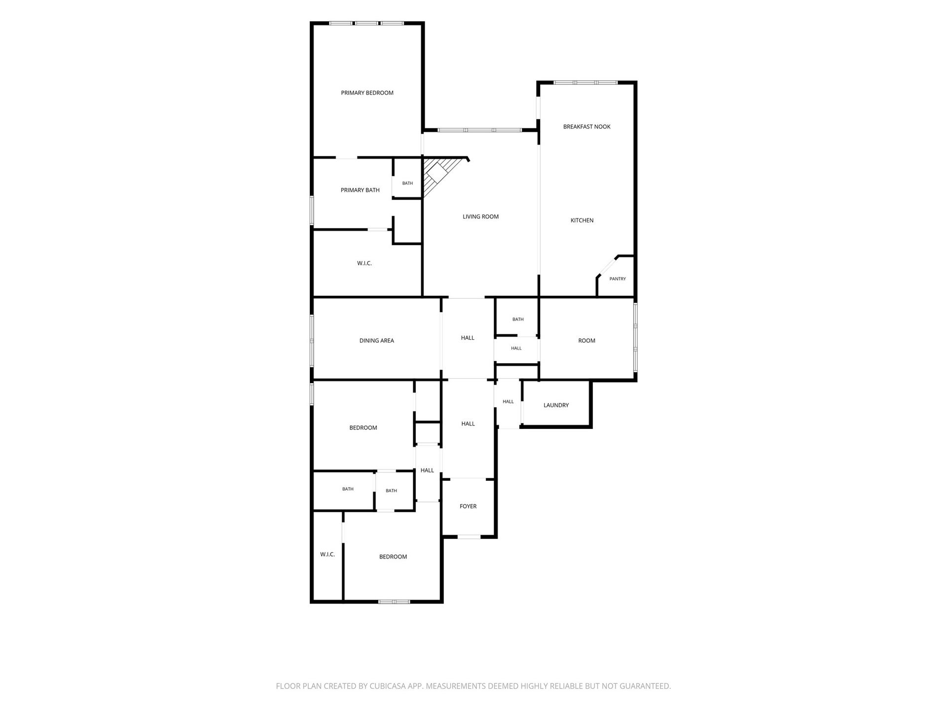 271 Rio Ranch Circle, Montgomery, TX 77316 Spacious floor plan featuring a primary bedroom with ensuite, multiple bedrooms, a large living room, dining area, and kitchen with breakfast nook. Includes laundry, pantry, and additional rooms for versatile use.