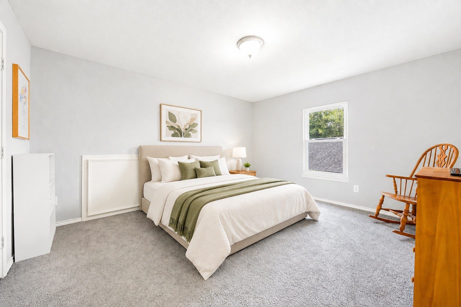 3915 Eastland Lake Drive, Richmond, TX 77406 This comfortable secondary bedroom offers a bright and inviting space, featuring a beautiful large window. Virtually staged.