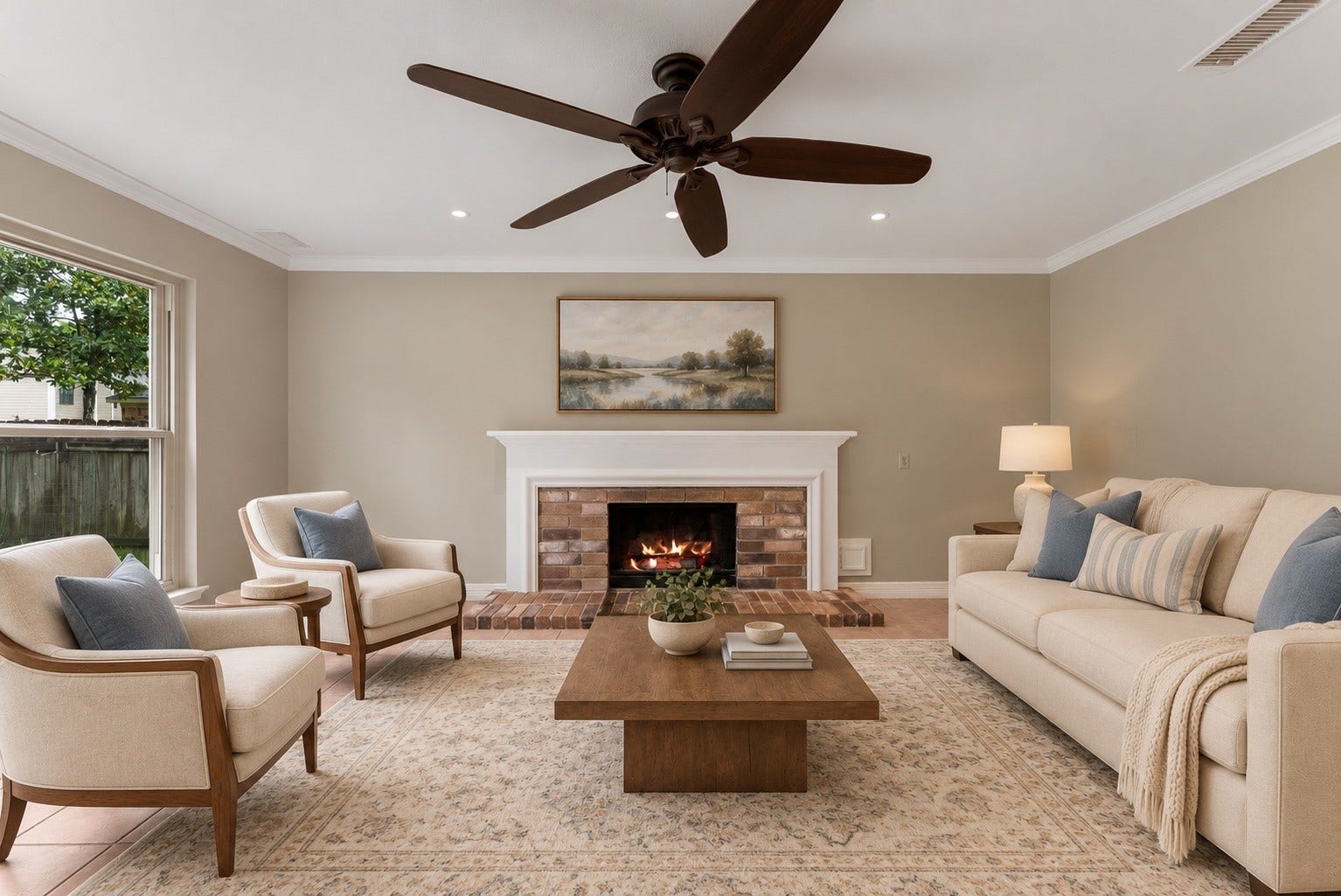 27 W Stony Bridge Court, The Woodlands, TX 77381 Virtual Staged Living Room