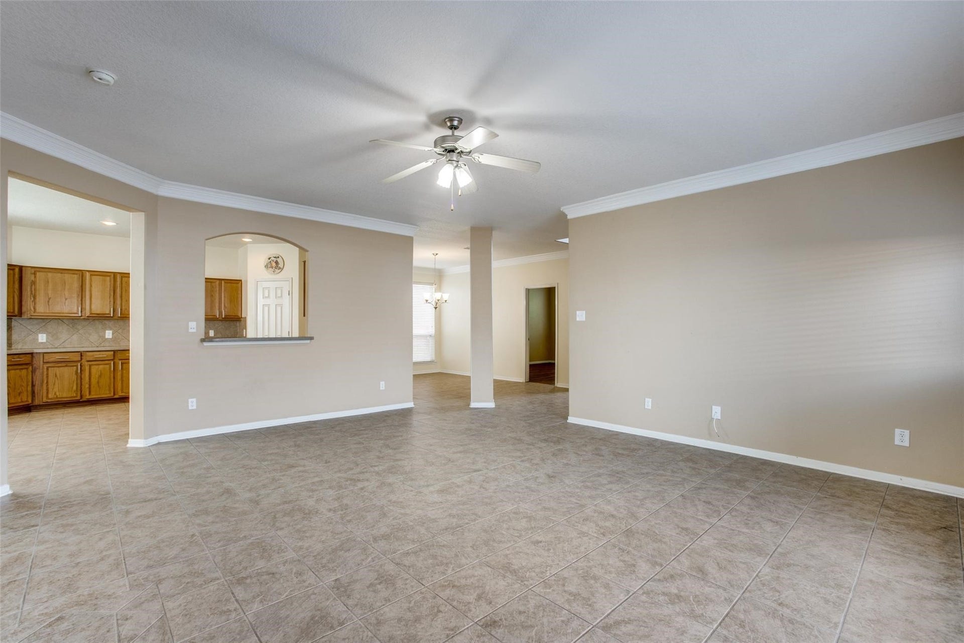 9907 Valance Way, Conroe, TX 77385 Back view from living room to kitchen