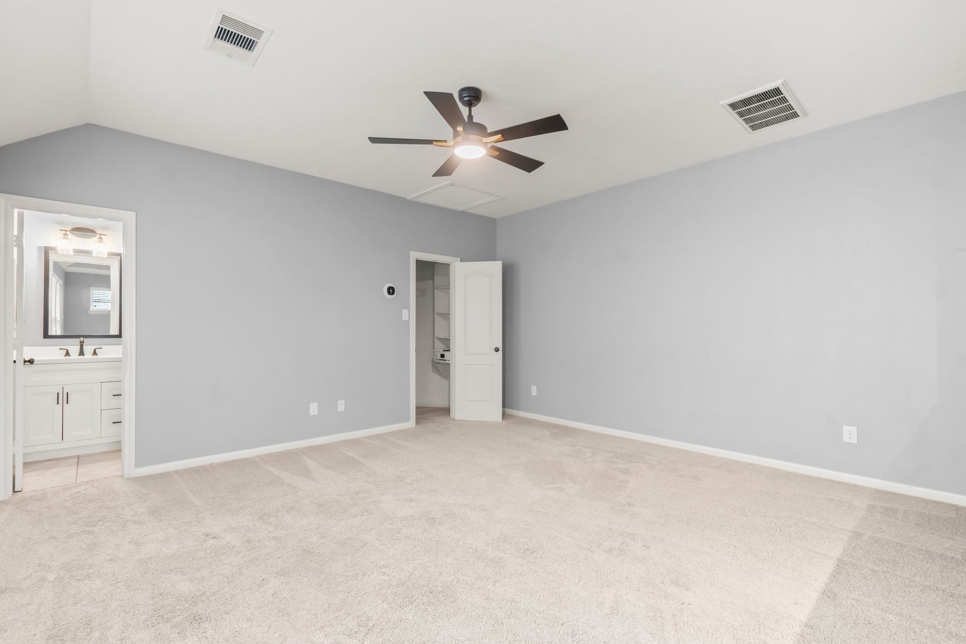 Upstairs features a spacious game room flex room with a walk-in closet and a fully upgraded bathroom. Possible 4th bedroom or flex room.