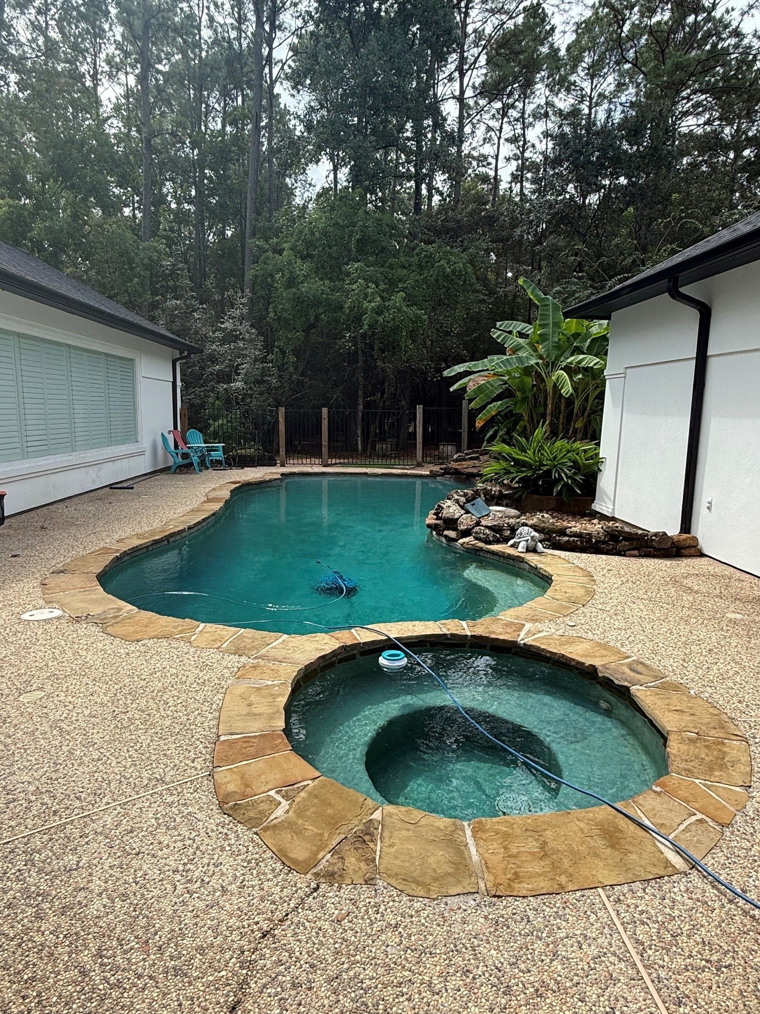 11011 Sea Mist, Magnolia, TX 77354 Pool and spa with Casita on the left