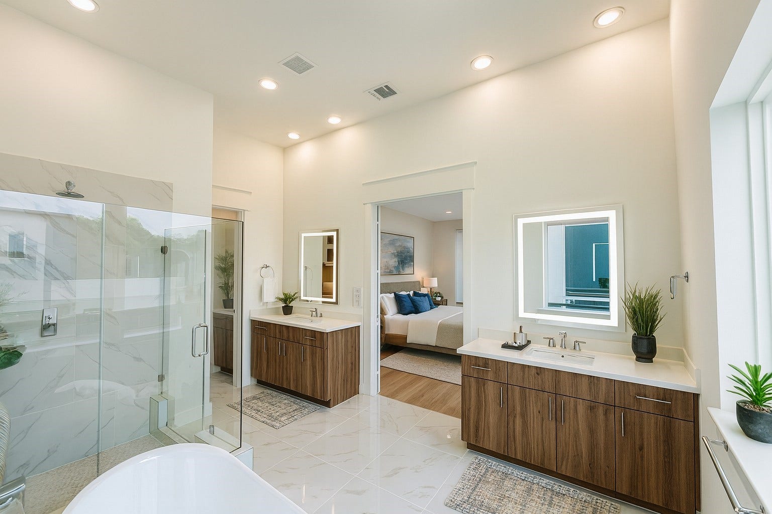 3311 Cardinal Crest Lane, Houston, TX 77080 LED Mirrors in the primary bathroom.