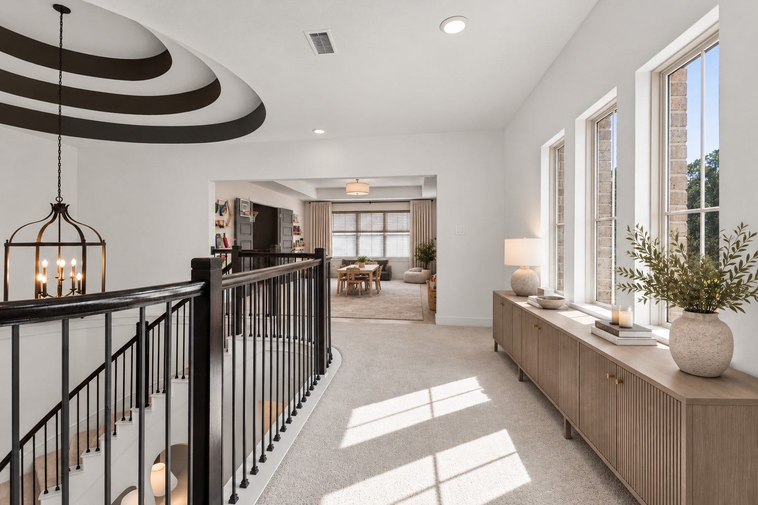 229 Patina Sorrel Drive, Montgomery, TX 77316 Thoughtfully designed upstairs layout featuring a spacious game room and dedicated media room on one end, with secondary bedrooms and baths privately situated on the opposite endoffering the perfect balance of entertainment, comfort, and privacy.