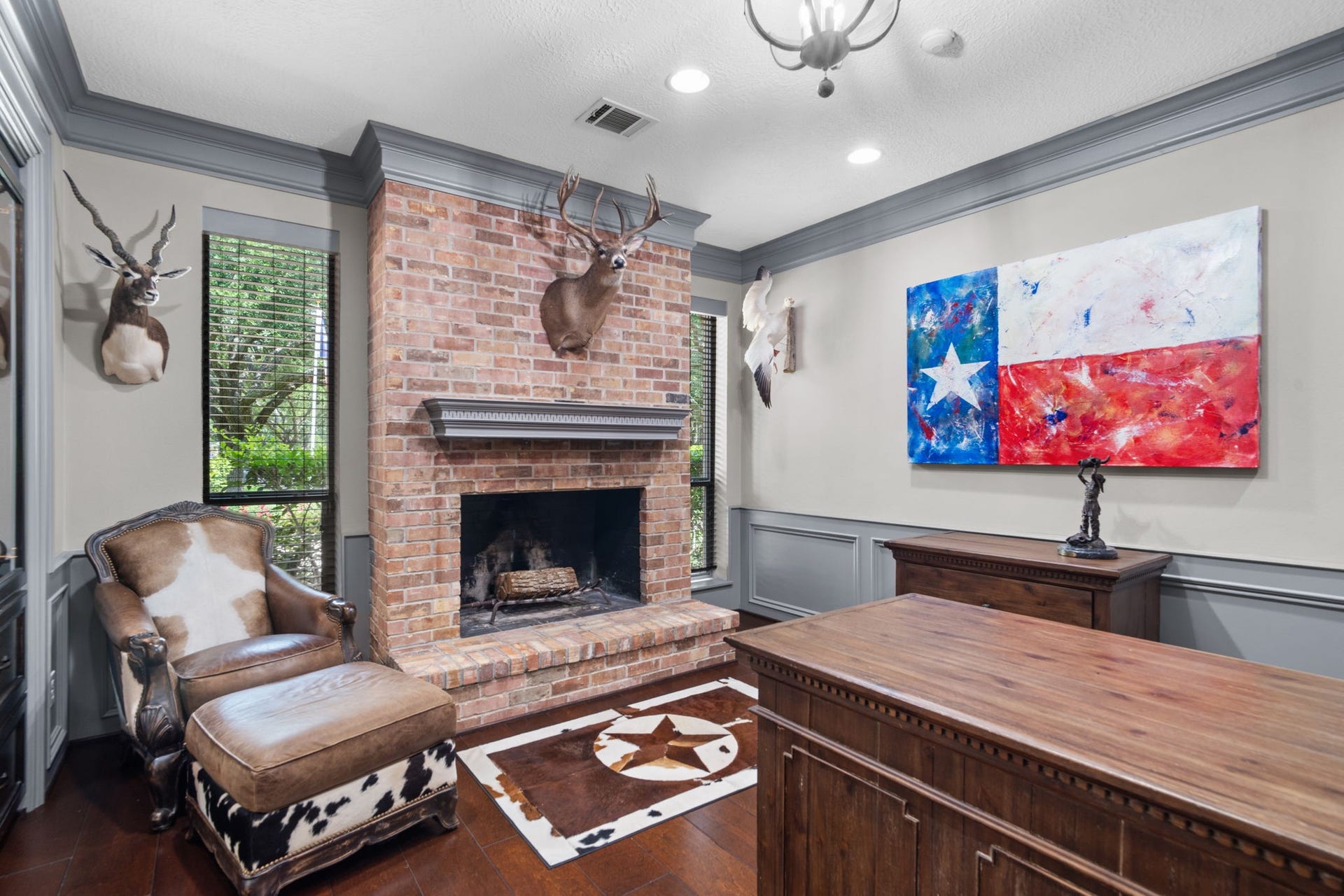 A private home office offers the perfect work-from-home space.
