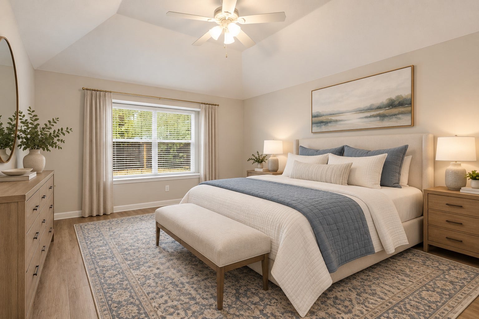 14319 Floret Estates Court, Cypress, TX 77429 The private primary suite features an en-suite bath with double sinks, soaking tub and separate walk-in shower.