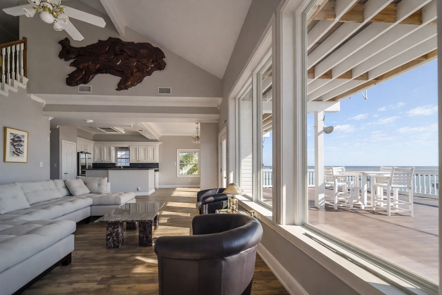 431 Hana Drive, Tiki Island, TX 77554 Living room with water views