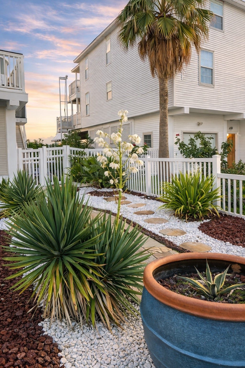 431 Hana Drive, Tiki Island, TX 77554 Landscaped side yard