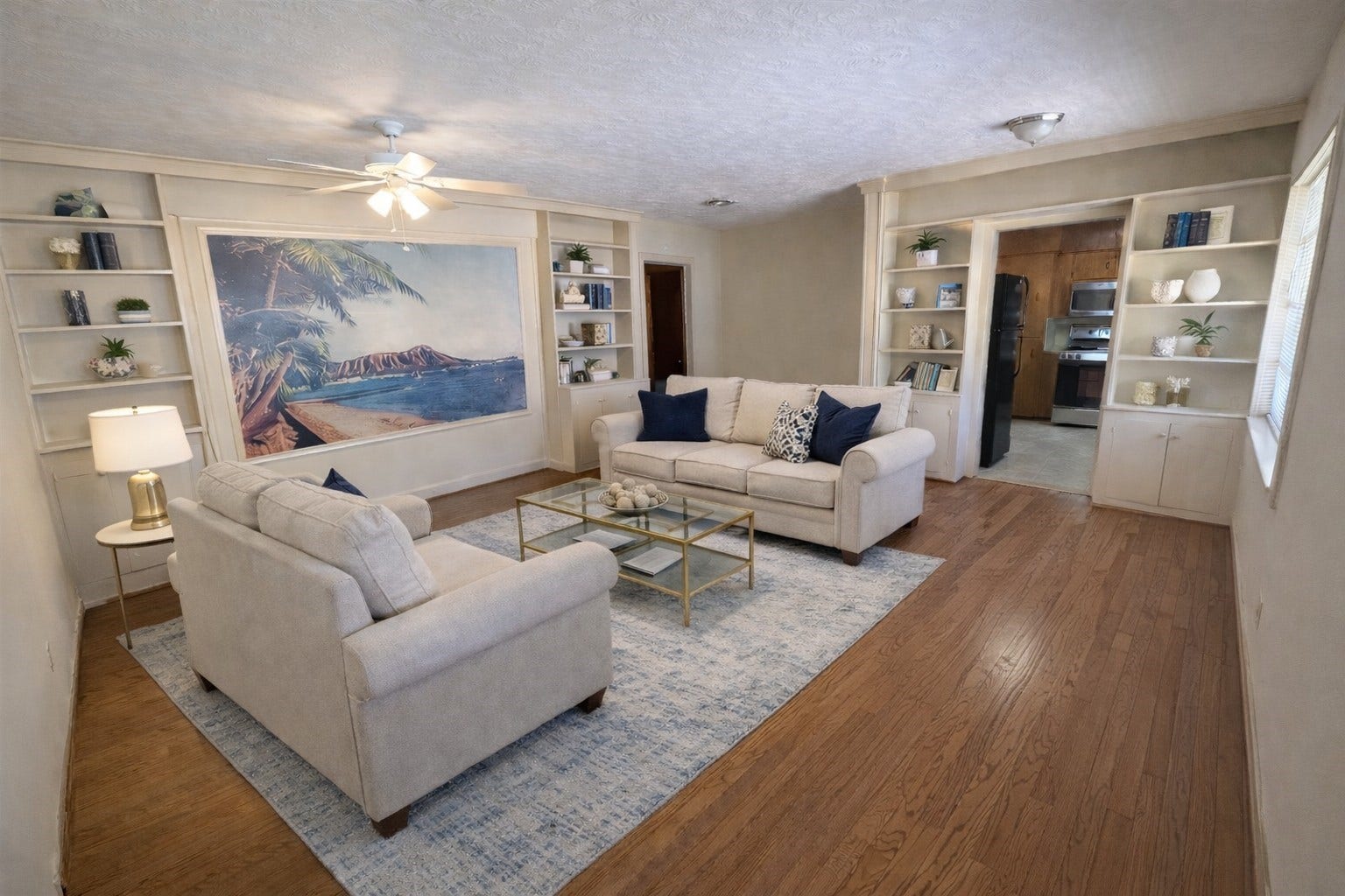 VIRTUALLY STAGED to show possible furniture layout