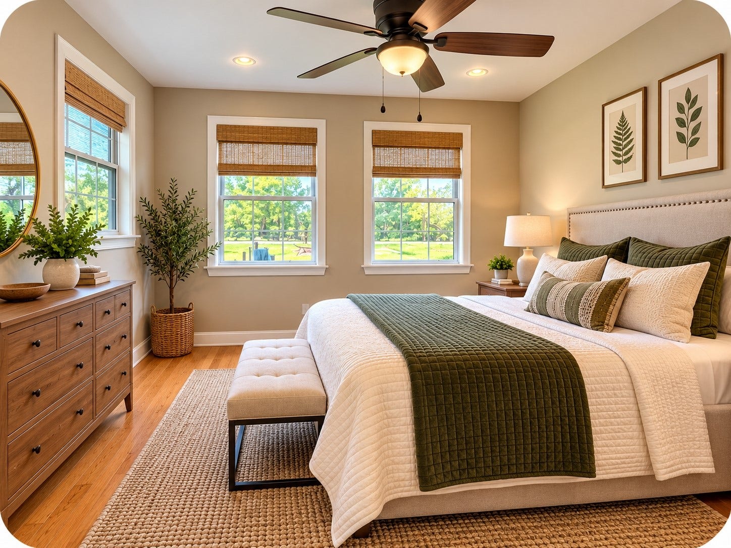 3689 County Road 851A, Brazoria, TX 77422 Staged bedroom ONE. The space looks like this when its empty, just added furniture so you can see what fits in this bedroom.