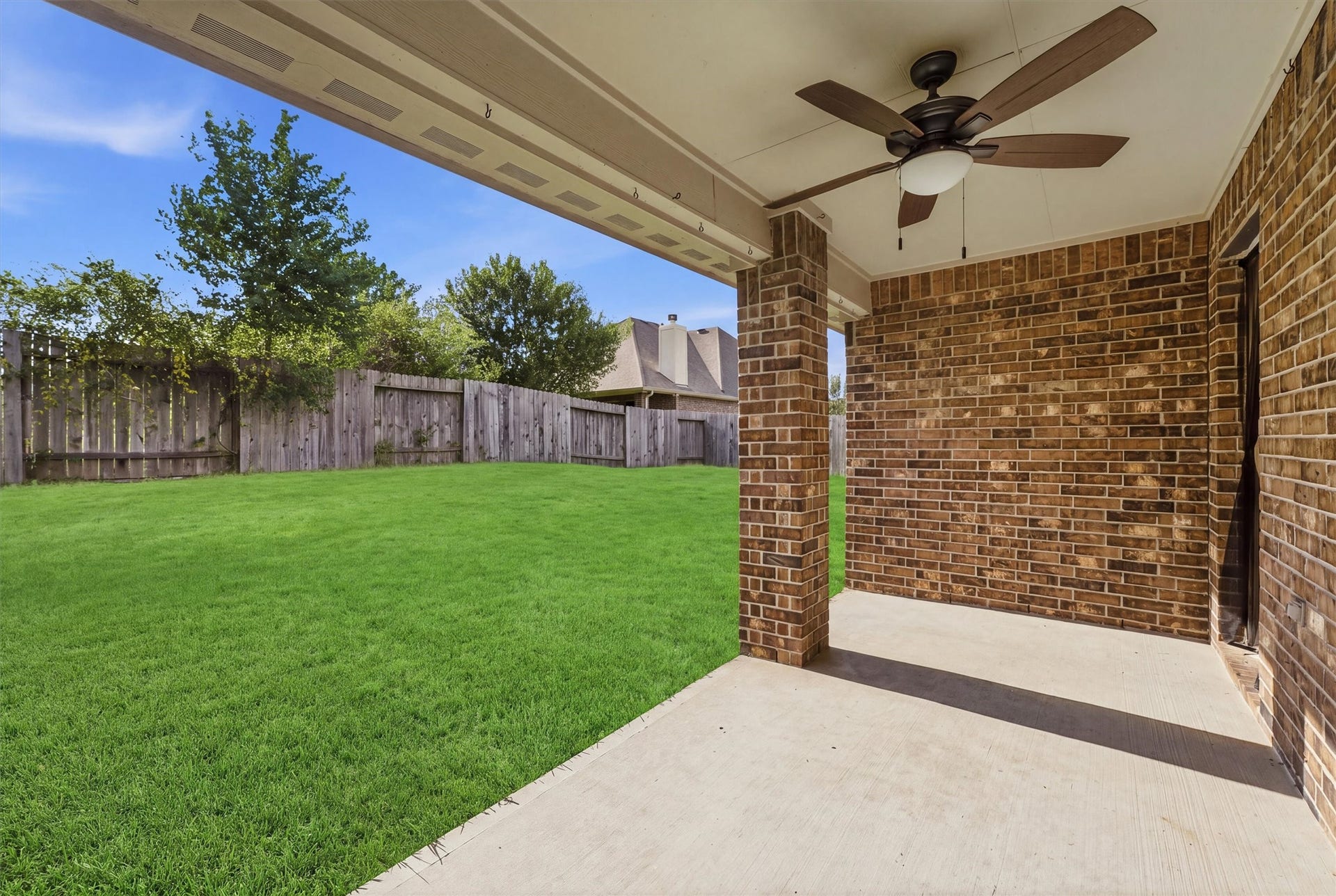 22093 Sun Haven Lane, Porter, TX 77365 Another view of back porch with fan.