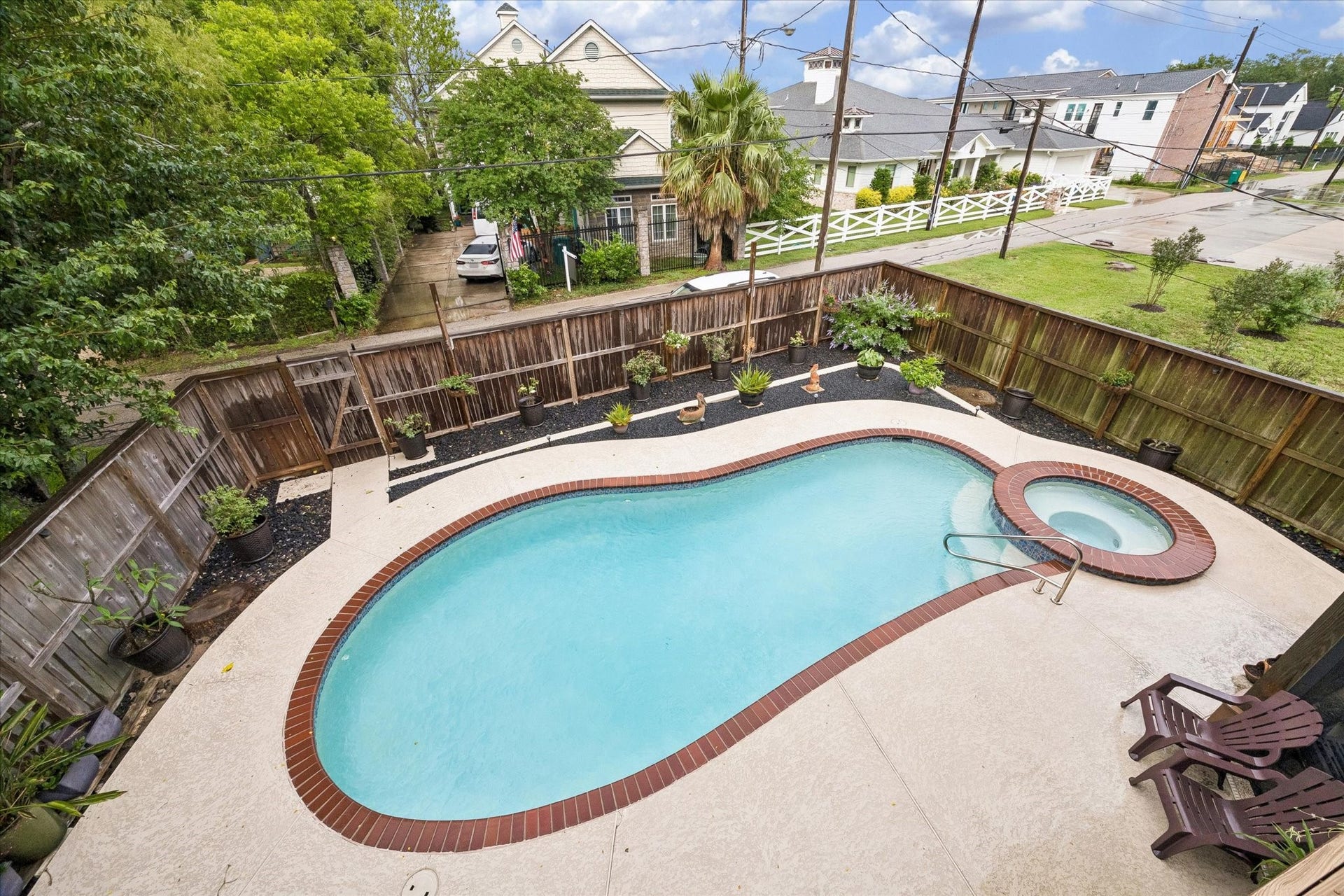 3040 Bayshore Drive, #3, Bacliff, TX 77518 Pool area with enclosed fence.