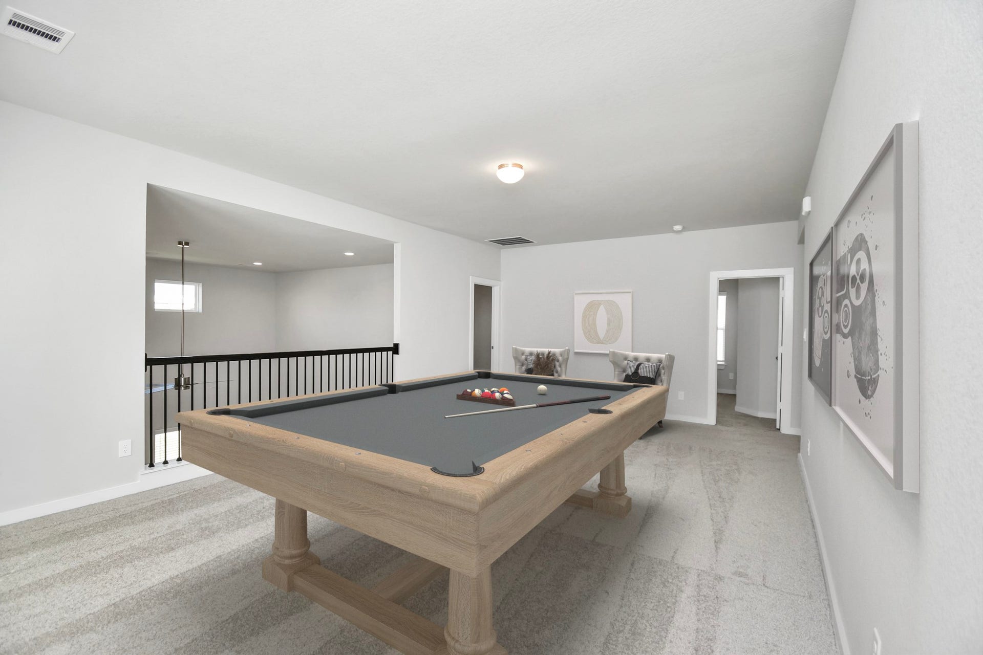 15315 Geranium Field Drive, Houston, TX 77044 Virtually Staged - Game Room. Sample photo of completed home with similar floor plan. Actual colors and selections may vary.
