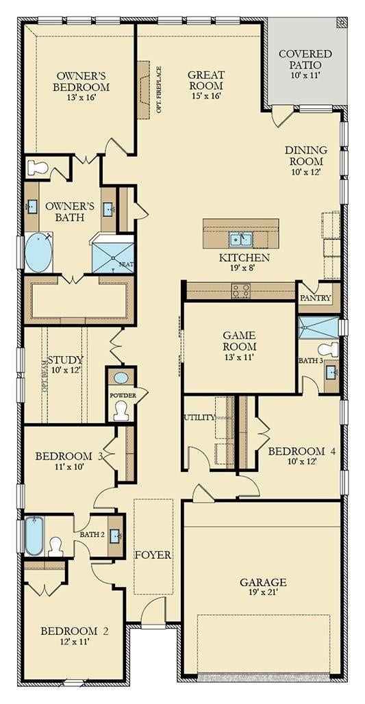 The difference is in the design: 4 bedrooms + study + game room +3.5 baths--All on ONE level.