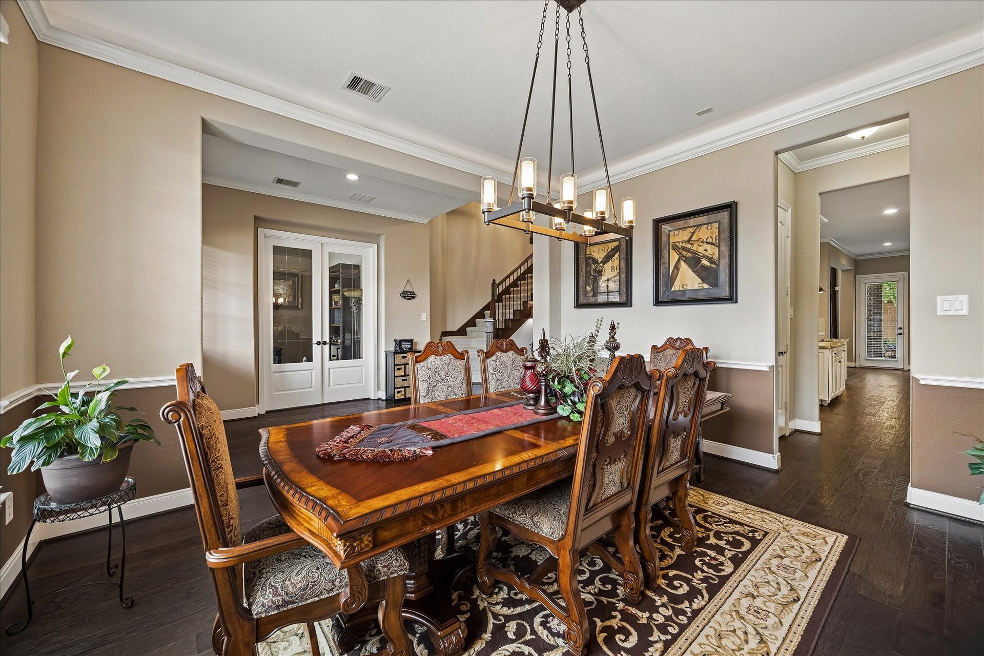 17427 Stonebrook Run Court, Tomball, TX 77375 Positioned away from the everyday living areas, the dining room gives you a dedicated place for holidays, Sunday dinners and the occasions when everyone actually sits down at the table together.