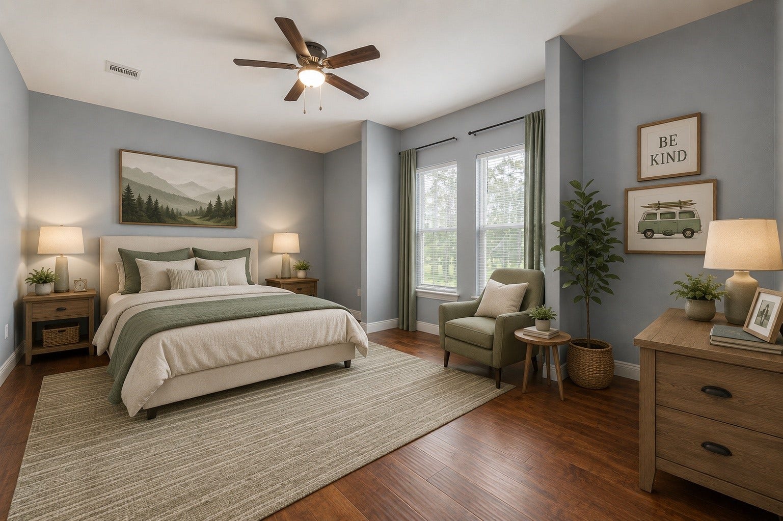 20531 Faye Street, Tomball, TX 77377 Inviting secondary bedroom #2 with wooded views and plenty of space for family or guests. (Photo has ben virtually staged.)