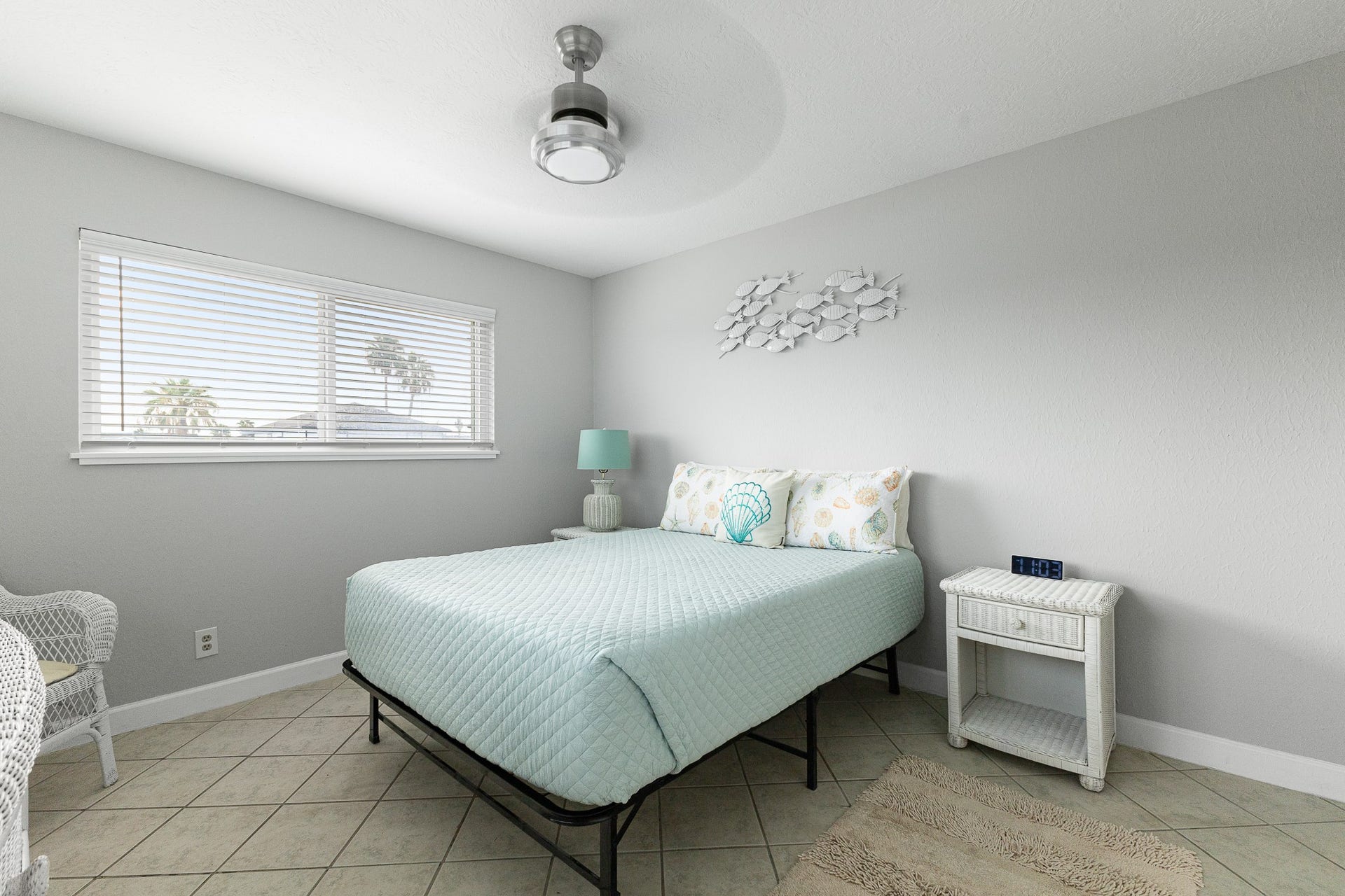 66 Tarpon Street, Bayou Vista, TX 77563 Comfortable second bedroom with a light coastal feel.