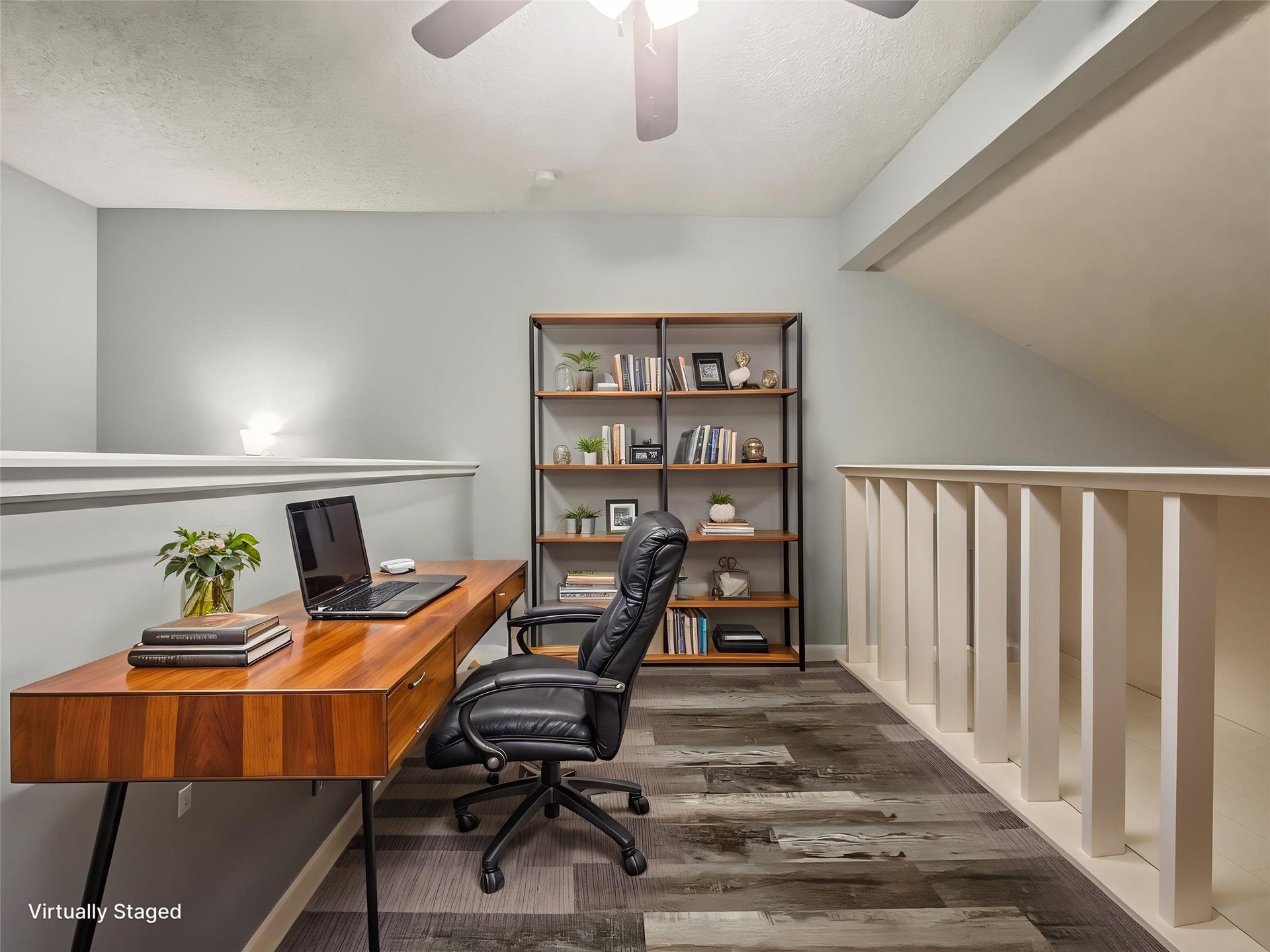 View of the loft virtually staged.