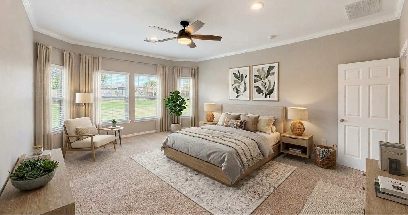 2643 River Run Road, Missouri City, TX 77459 Virtually staged Master Bedroom