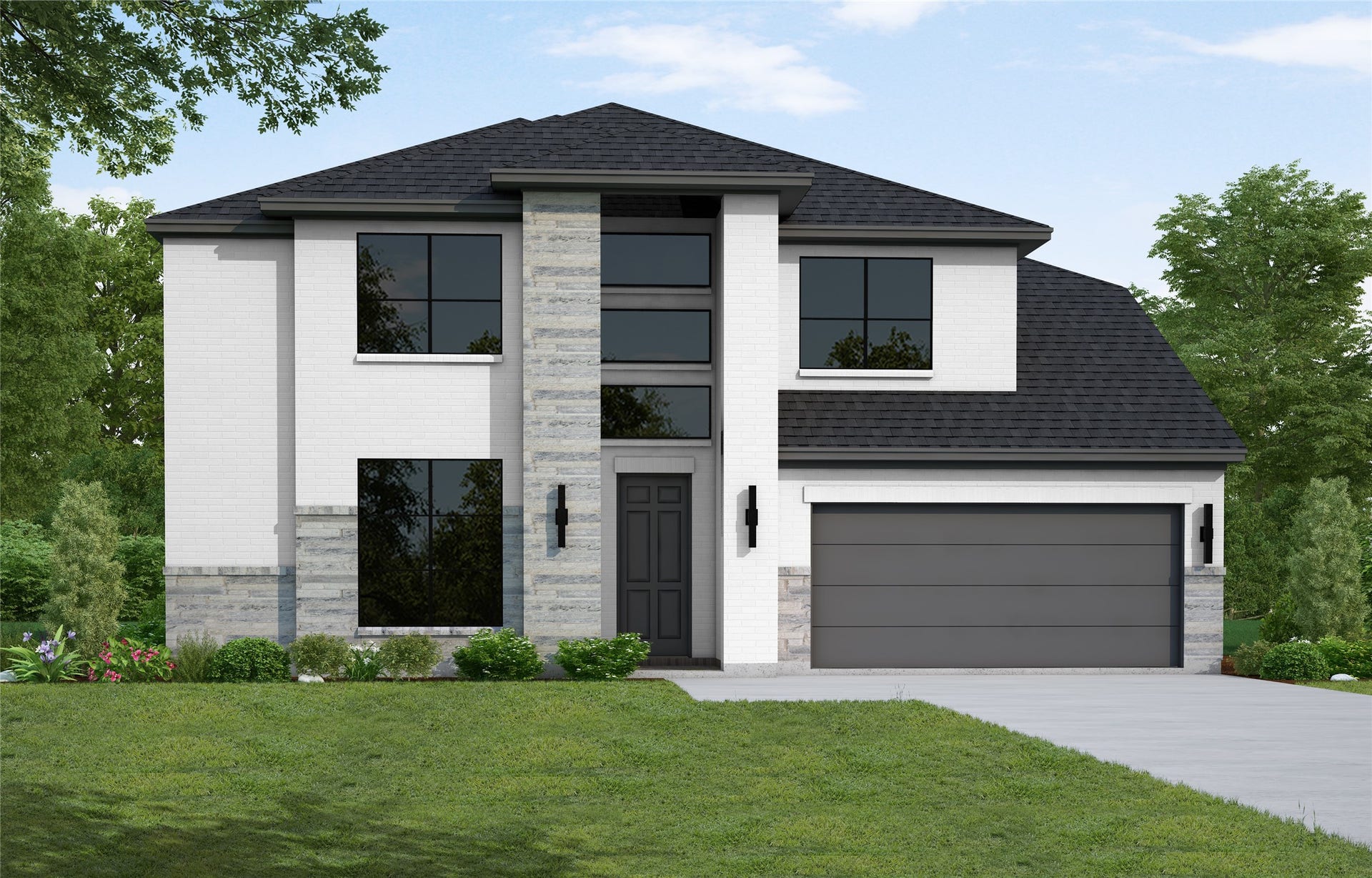 500 Sprigtail Drive, Katy, TX 77493 Westin Homes | Wright Currently Under Construction. Rendering for illustration purposes only; features, selections and colors may vary.