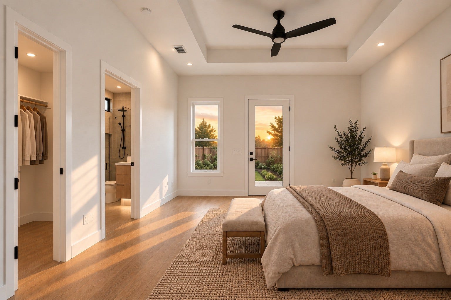 Primary Bedroom with Backyard Access