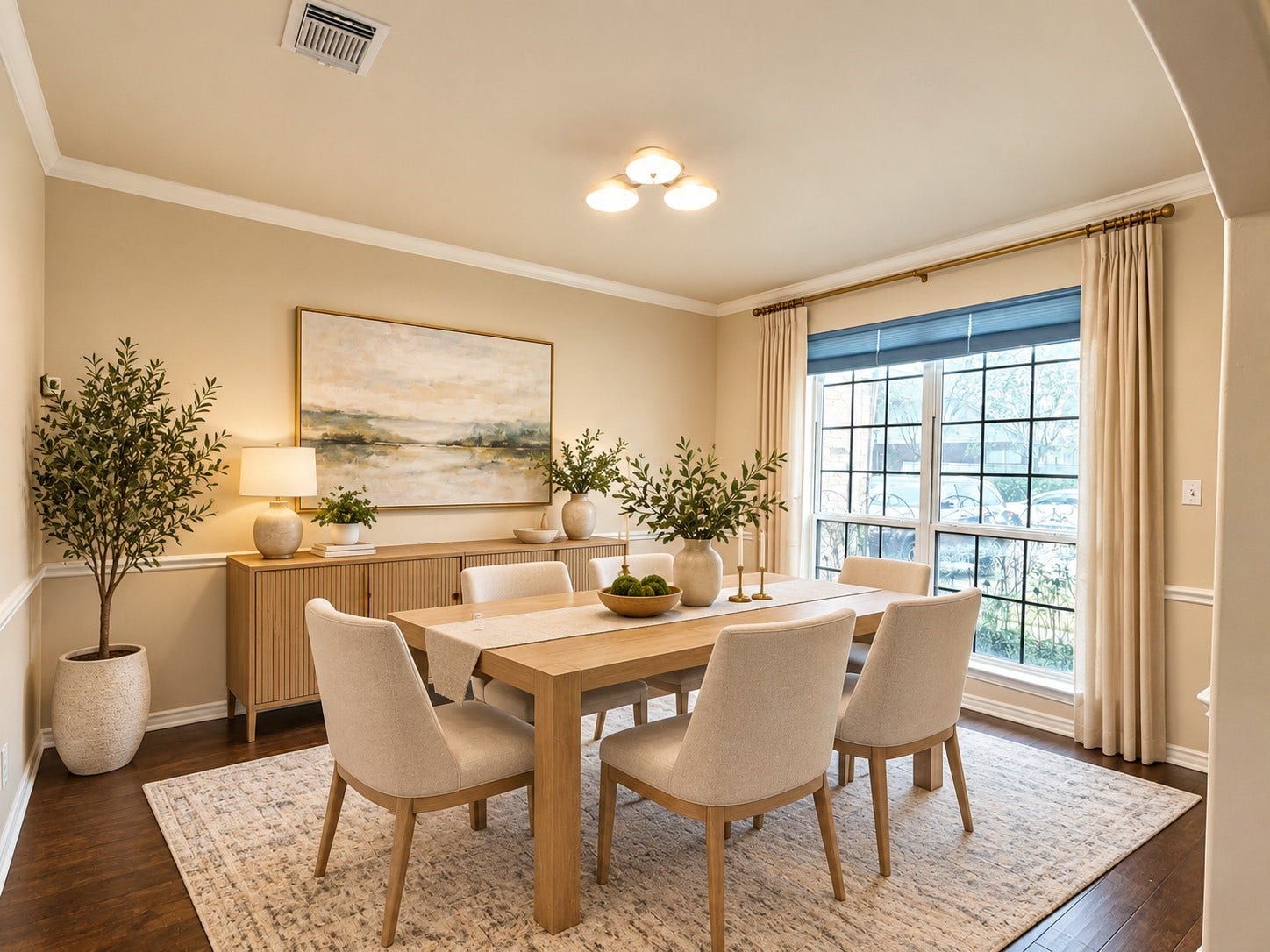 3043 Fallbrook Drive, Pearland, TX 77584 Formal Dining room.Virtually Staged. Furniture and dcor are digitally added for illustrative purposes only. Property is currently vacant.