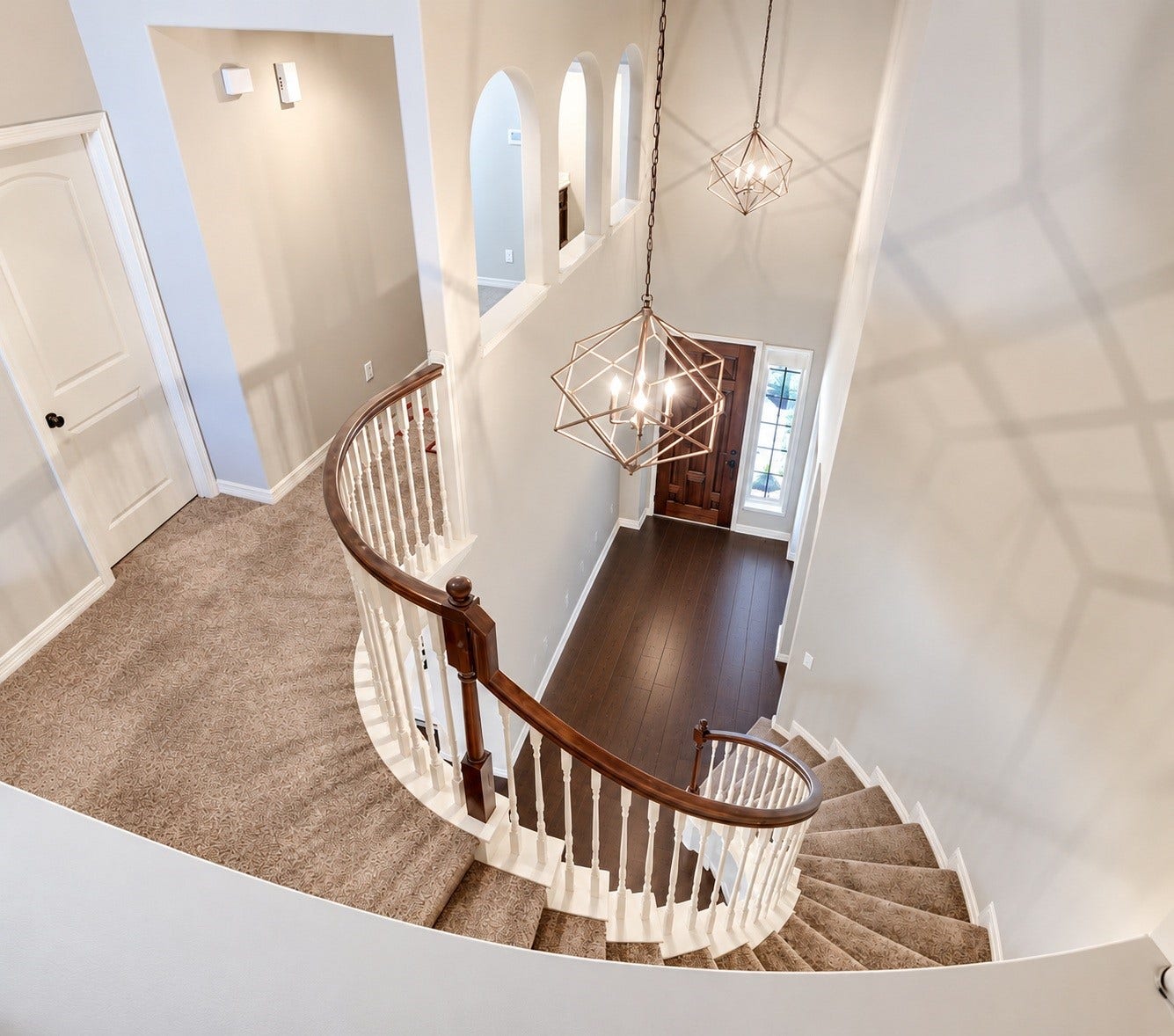 Beautiful staircase view from the second floor