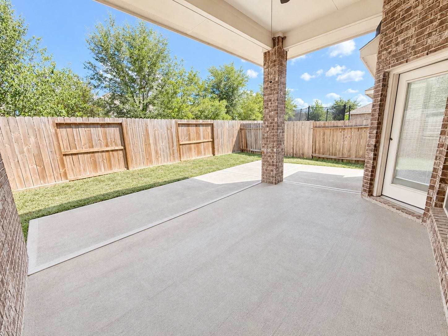 Fully fenced backyard