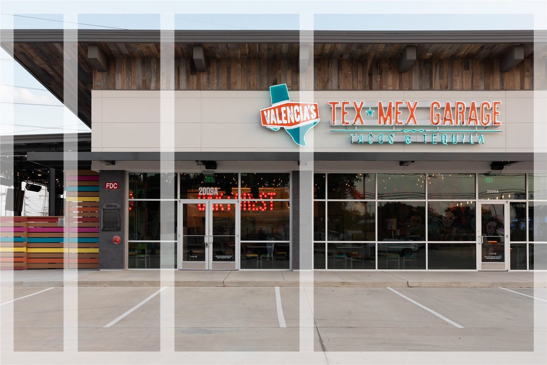 1714 Viking Drive, Houston, TX 77018 Valencias Tex-Mex Garage is located in the heart of Oak Forest offering Tex-Mex & Margaritas in a vibrant, upbeat, open-air environment.