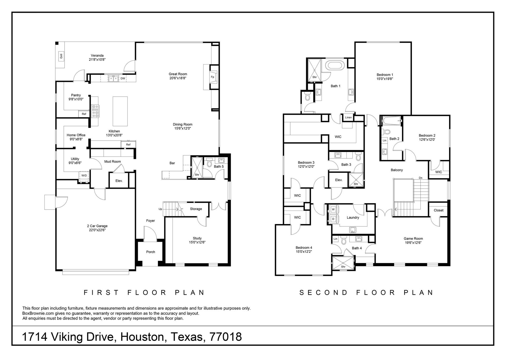 1714 Viking Drive, Houston, TX 77018 Floor Plan