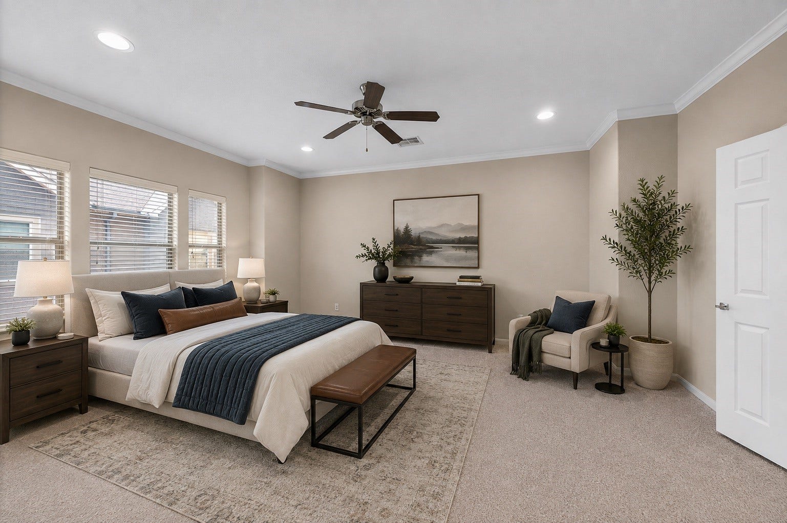 932 W 26th Street, #B, Houston, TX 77008 Virtually staged primary bedroom