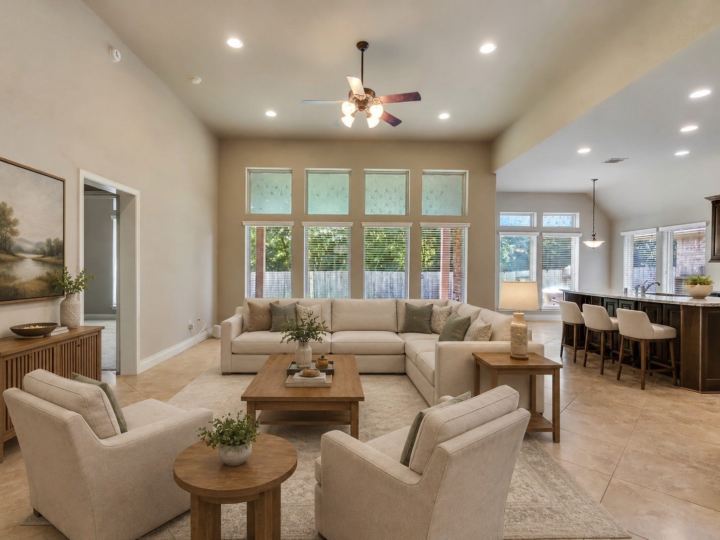 4131 N Creekmont Drive, Fresno, TX 77545 Virtually staged living room.