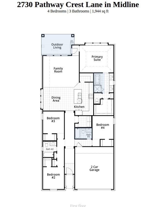 2730 Pathway Crest Lane, Webster, TX 77598 Spec Floorplan