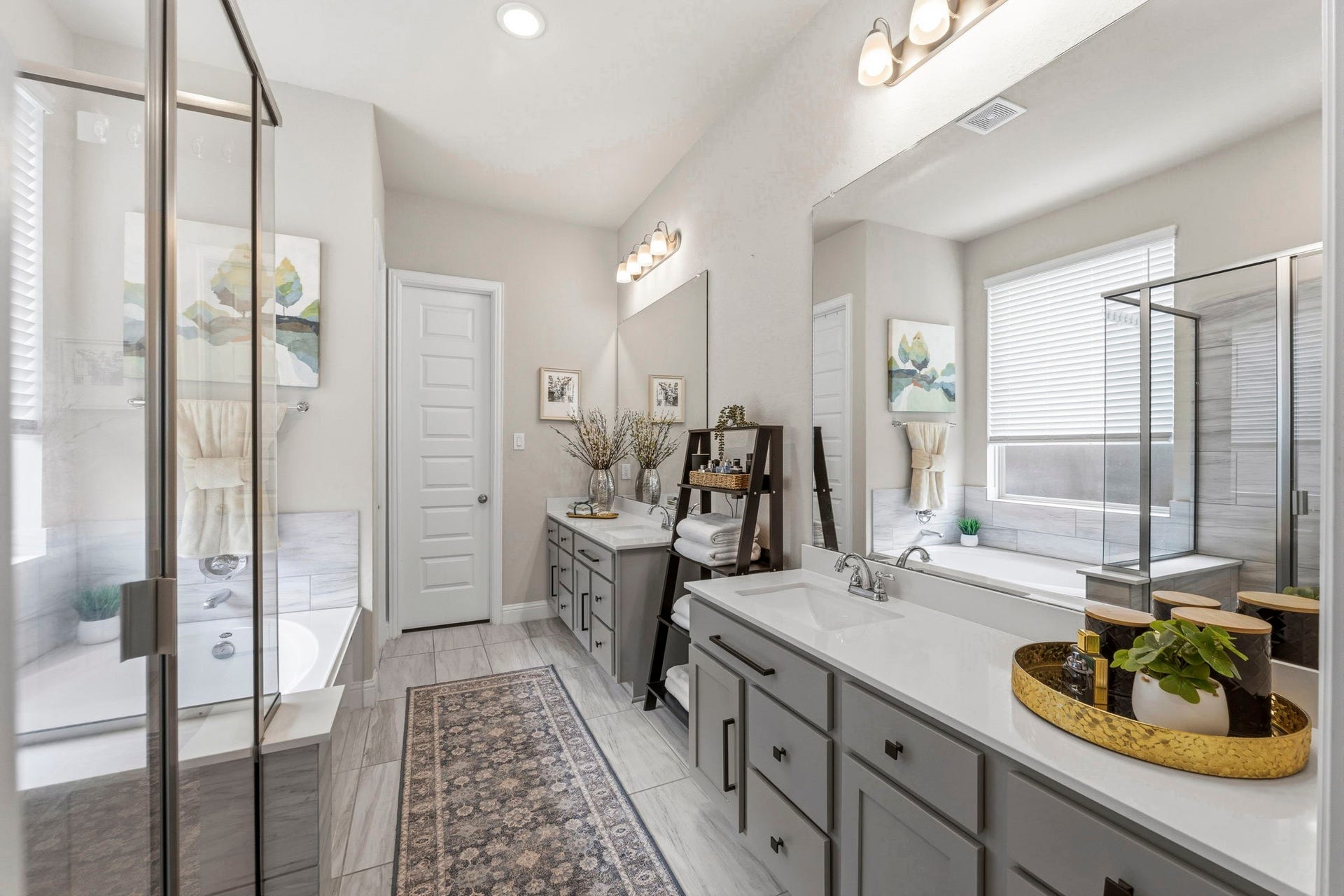 17209 Olive Blossom Court, Conroe, TX 77385 Another view of the primary bath showcasing its spacious layout and access to the large walk-in closet.