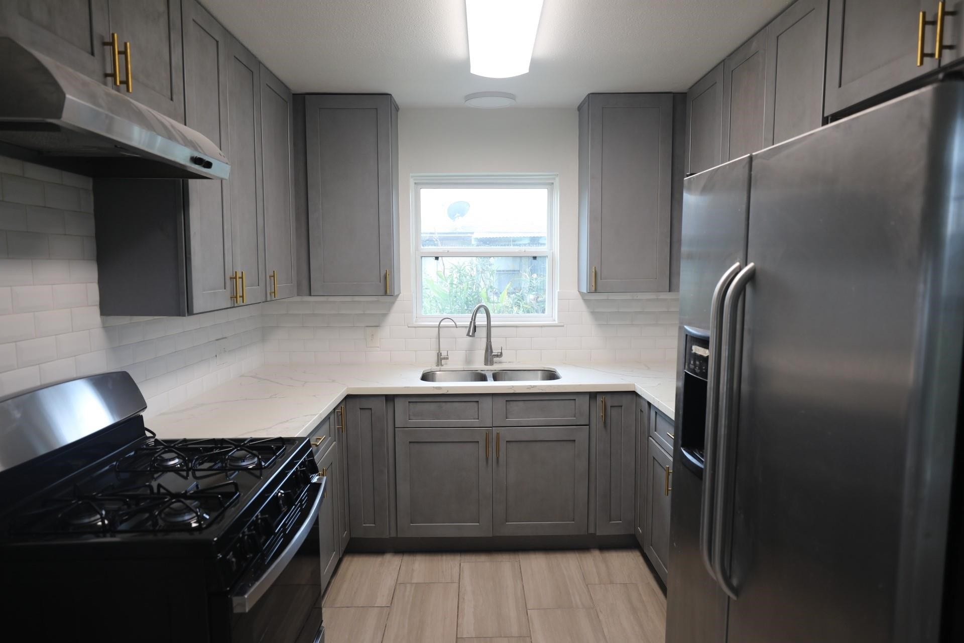 Kitchen with gas stove
